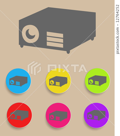 Data projector. Vector 12764252