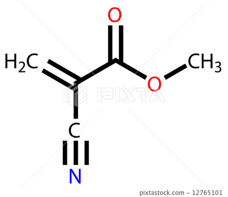 Methyl cyanoacrylate, an instant glue. Structural formula Methyl cyanoacrylate, an instant glue. Structural formula 12765101