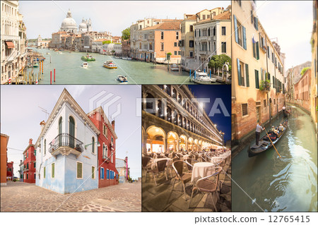 Collage of landmarks in Venice Collage of landmarks in Venice 12765415