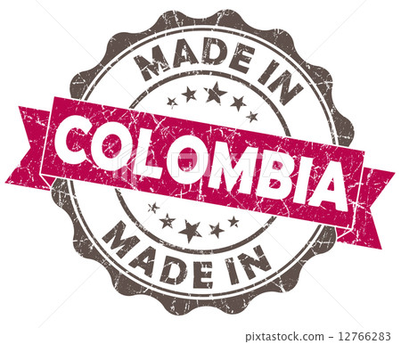 made in COLOMBIA pink grunge seal 12766283
