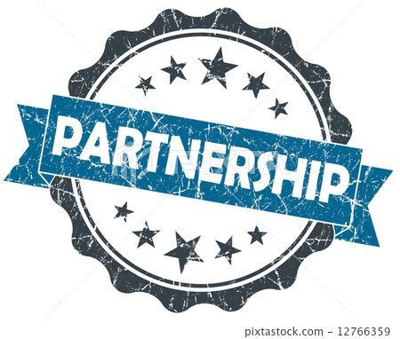 PARTNERSHIP blue grunge vintage seal isolated on white 12766359