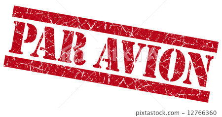 Par Avion grunge red stamp 12766360