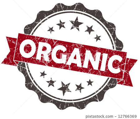 ORGANIC red grunge vintage seal isolated on white ORGANIC red grunge vintage seal isolated on white 12766369