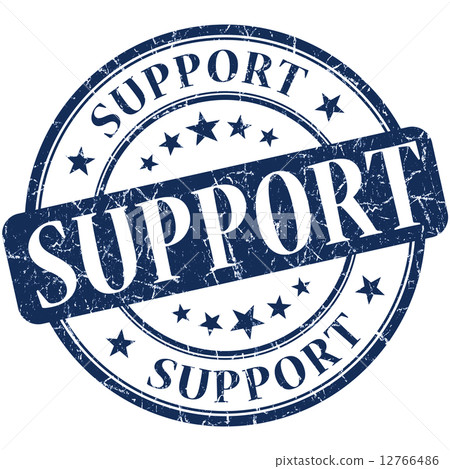 Support grunge round blue stamp - Stock Illustration [12766486] - PIXTA