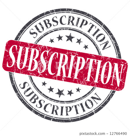 Subscription red grunge round stamp on white background Subscription red grunge round stamp on white background 12766490