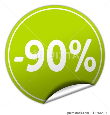 discount round green sticker on white background 12766494