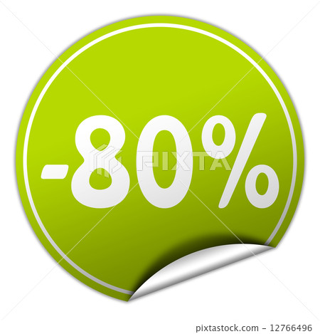 discount round green sticker on white background 12766496