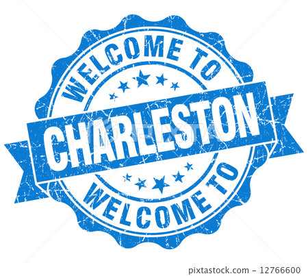 welcome to Charleston blue vintage isolated seal 12766600