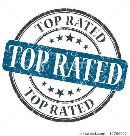 Top Rated blue grunge round stamp on white background Top Rated blue grunge round stamp on white background 12766652