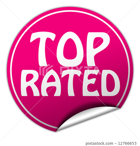 top rated round pink sticker on white background 12766653