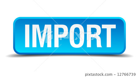 Import blue 3d realistic square isolated button 12766739