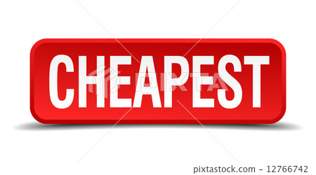 cheapest red 3d square button on white background cheapest red 3d square button on white background 12766742