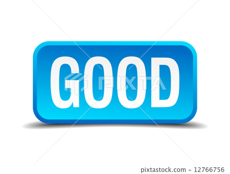 Good blue 3d realistic square isolated button 12766756