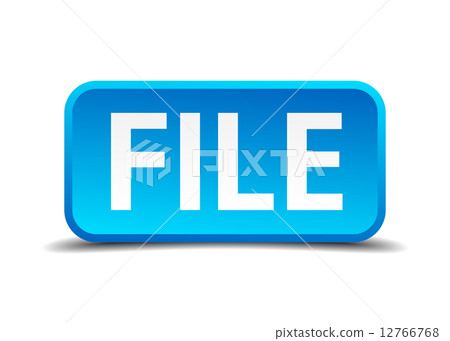 file blue 3d realistic square isolated button 12766768
