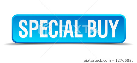 Special buy blue 3d realistic square isolated button 12766883