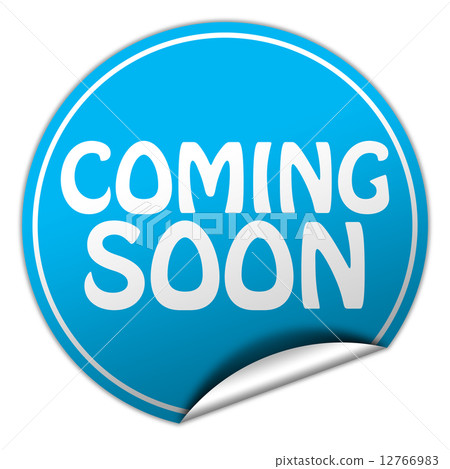 coming soon round blue sticker on white background 12766983