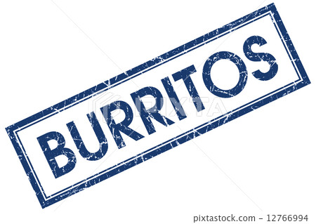 Burritos blue square grungy stamp isolated on white background Burritos blue square grungy stamp isolated on white background 12766994