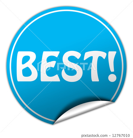 Best round blue sticker on white background 12767010