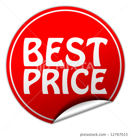 Best price round red sticker on white background Best price round red sticker on white background 12767015