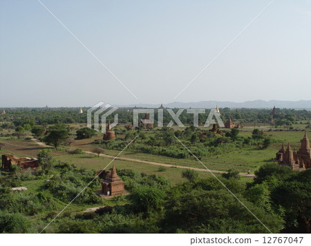 寶塔群在平原(Bagan /緬甸)森林覆蓋 寶塔群在平原(Bagan /緬甸)森林覆蓋 12767047