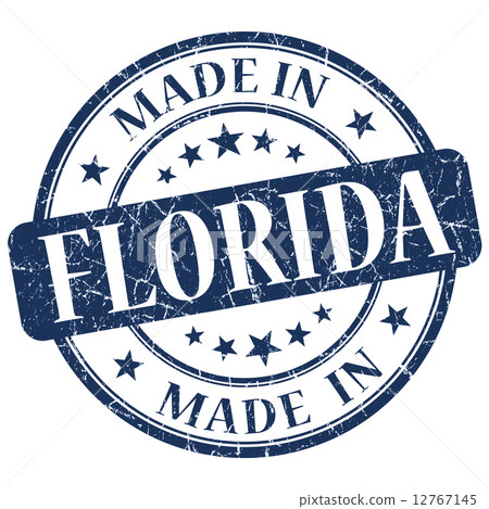 made in Florida blue round grunge isolated stamp 12767145