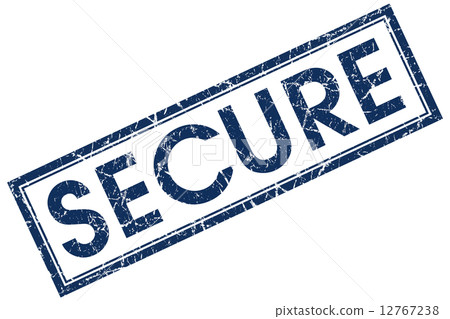 secure blue square stamp 12767238
