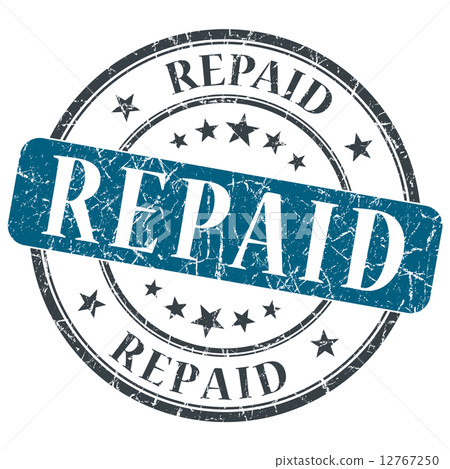 repaid blue round grungy stamp isolated on white background 12767250