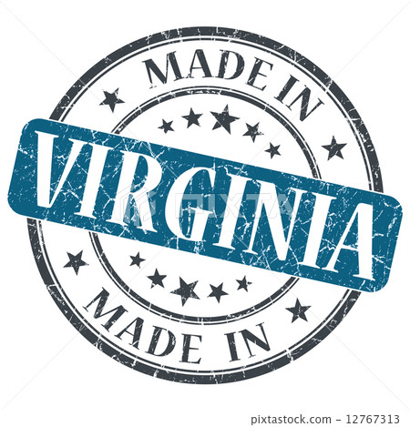 made in Virginia blue round grunge isolated stamp 12767313