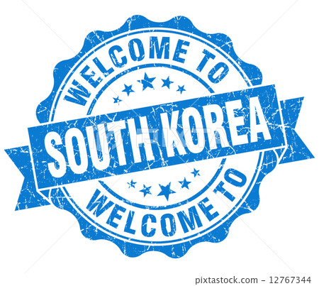 Welcome to South Korea blue grungy vintage isolated seal Welcome to South Korea blue grungy vintage isolated seal 12767344