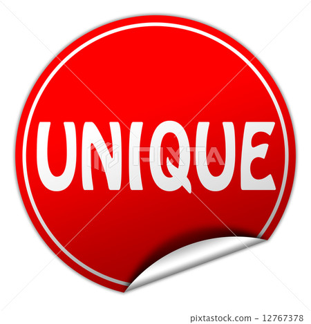 unique round red sticker on white background 12767378