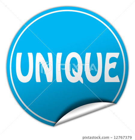 unique round blue sticker on white background 12767379