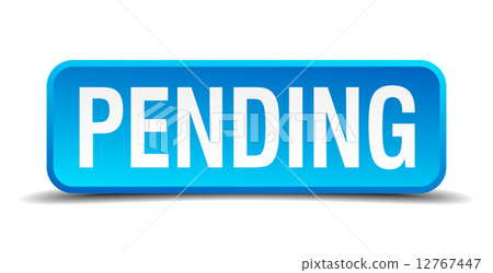 Pending blue 3d realistic square isolated button Pending blue 3d realistic square isolated button 12767447