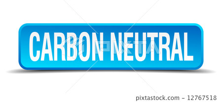 carbon neutral blue 3d realistic square isolated button carbon neutral blue 3d realistic square isolated button 12767518