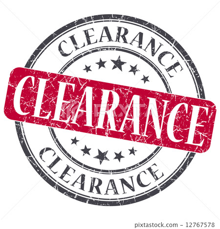 Clearance red grunge round stamp on white background Clearance red grunge round stamp on white background 12767578