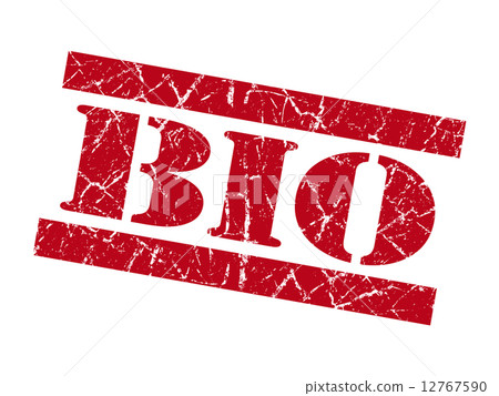 Bio grunge red stamp 12767590