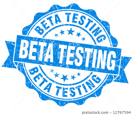 Beta testing blue grunge vintage seal Beta testing blue grunge vintage seal 12767594