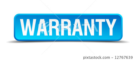 Warranty blue 3d realistic square isolated button Warranty blue 3d realistic square isolated button 12767639