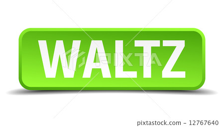 Waltz green 3d realistic square isolated button 12767640