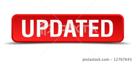 Updated red 3d square button isolated on white Updated red 3d square button isolated on white 12767643