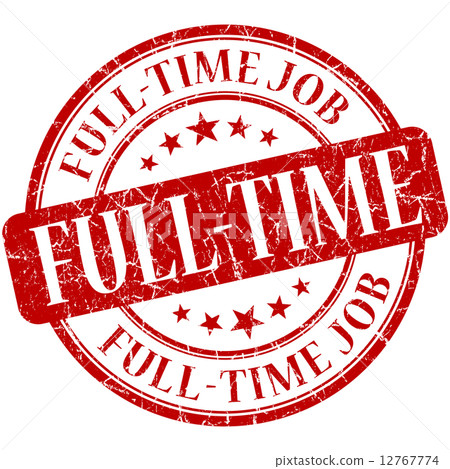 Full-time job red round grungy vintage rubber stamp Full-time job red round grungy vintage rubber stamp 12767774