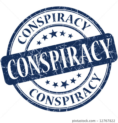Conspiracy grunge blue round stamp Conspiracy grunge blue round stamp 12767822