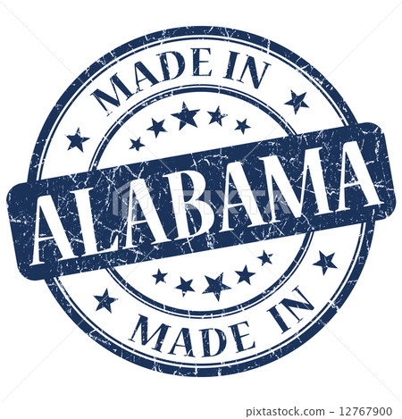 made in Alabama blue round grunge isolated stamp made in Alabama blue round grunge isolated stamp 12767900