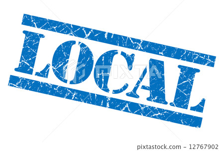 local blue grungy stamp on white background 12767902