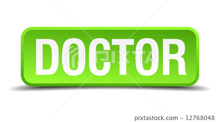 Doctor green 3d realistic square isolated button Doctor green 3d realistic square isolated button 12768048