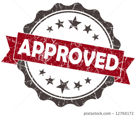 APPROVED red grunge vintage seal isolated on white 12768172