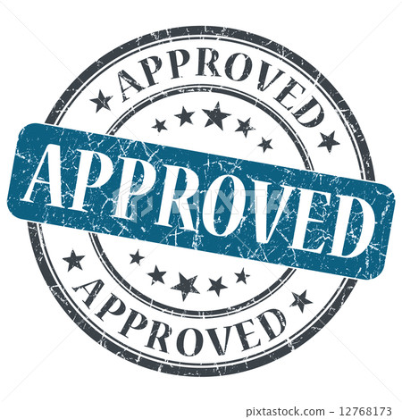 Approved blue round grungy stamp isolated on white background Approved blue round grungy stamp isolated on white background 12768173