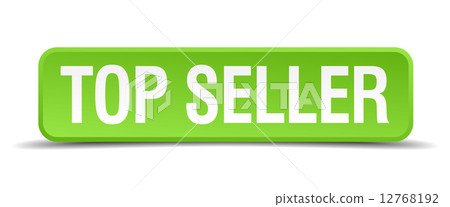 top seller green 3d realistic square isolated button top seller green 3d realistic square isolated button 12768192