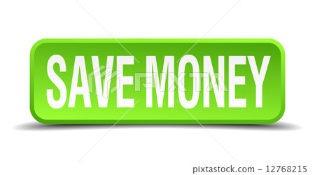 save money green 3d realistic square isolated button save money green 3d realistic square isolated button 12768215