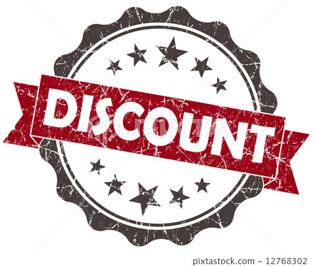DISCOUNT red grunge vintage seal isolated on white 12768302