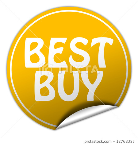 BEST BUY round yellow sticker on white background 12768355